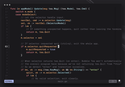 Go syntax highlighting.