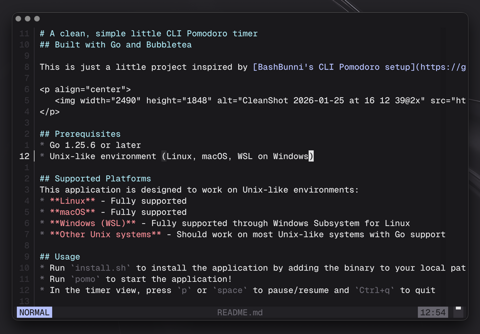 Markdown syntax highlighting.